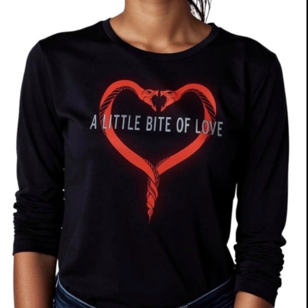 Love Moschino "A Little Bite of Love" Long Sleeve Graphic Tee